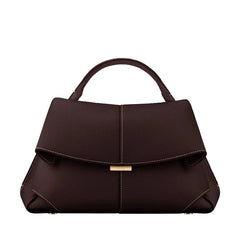 folded flap leather top-handle bag – VERA