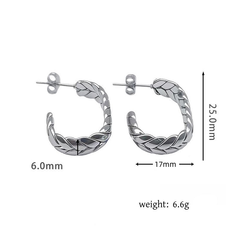braided gold hoop earrings - SENIA