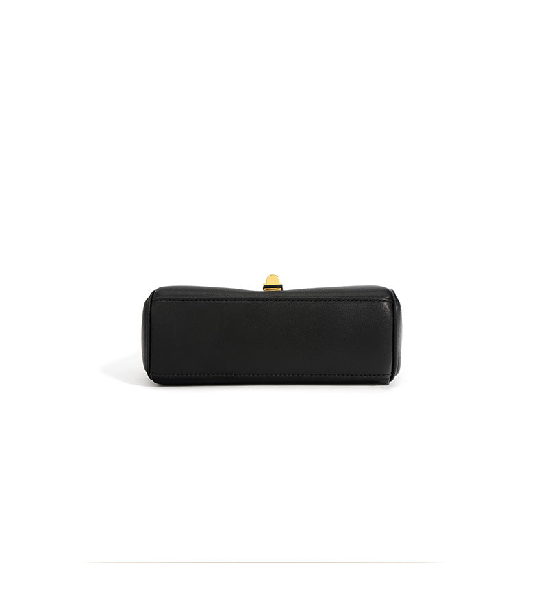 structured flap shoulder bag with gold-tone lock - INES
