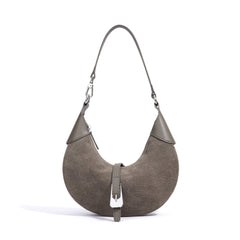 crescent shoulder bag with contrast suede panel - DORSA