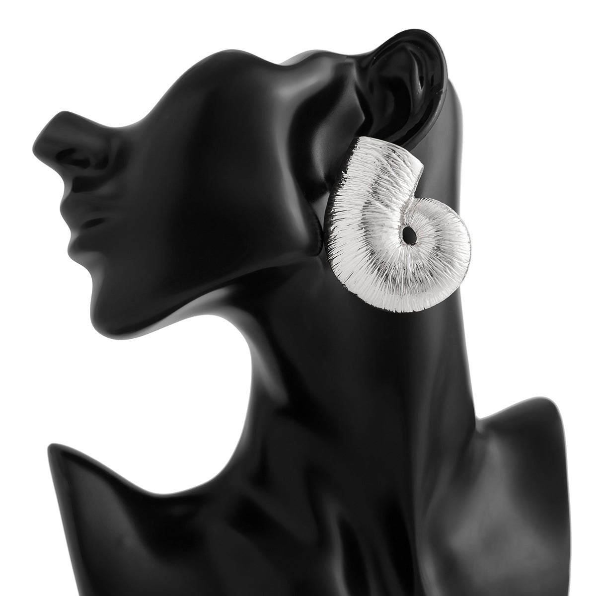 Sculptural spiral stud earrings with glossy texture - Vrtoni