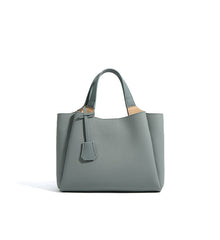 structured pebble leather tote with top handles - TERRAX