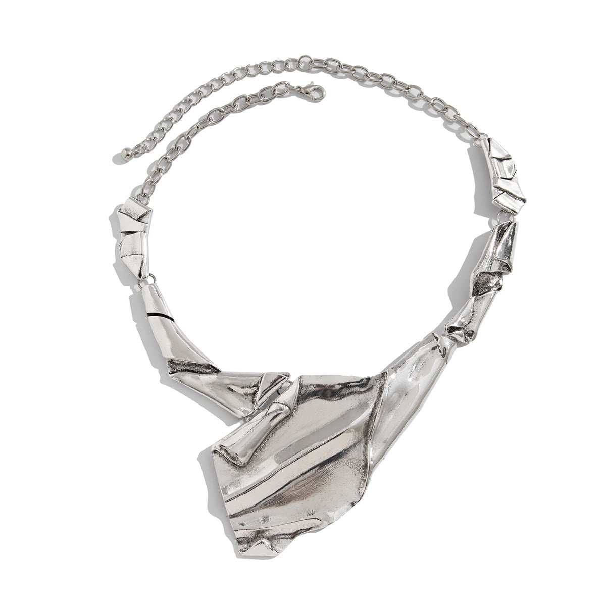 Sculpted metal choker with abstract fold detail - Nighi
