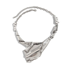 Sculpted metal choker with abstract fold detail - Nighi