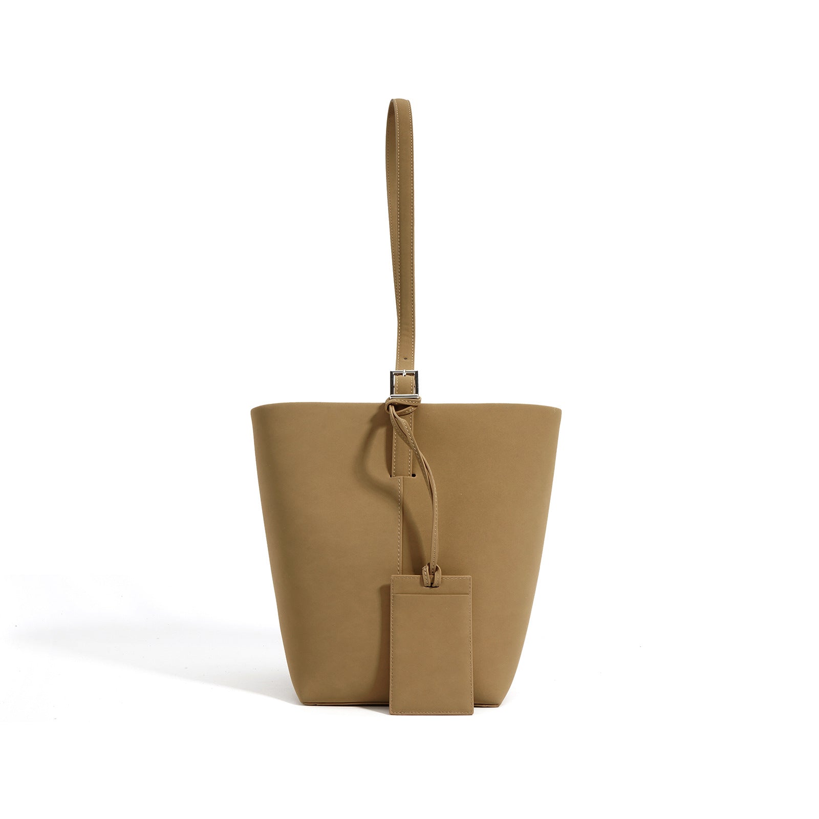 bucket shoulder bag with buckle strap and card tag - SORVA