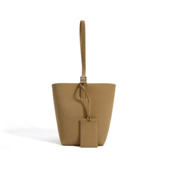 bucket shoulder bag with buckle strap and card tag - SORVA
