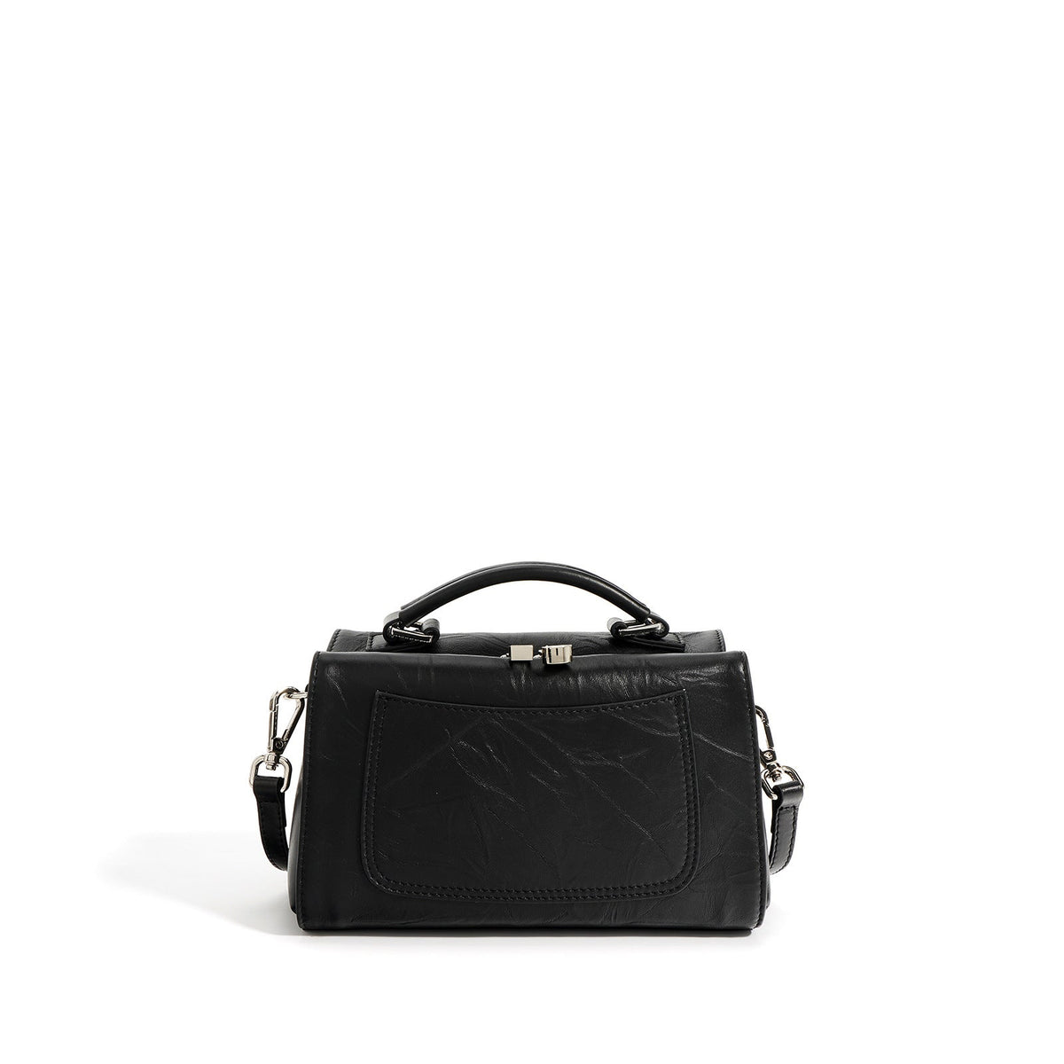 structured trapeze handbag with front patch pocket - NOXIR