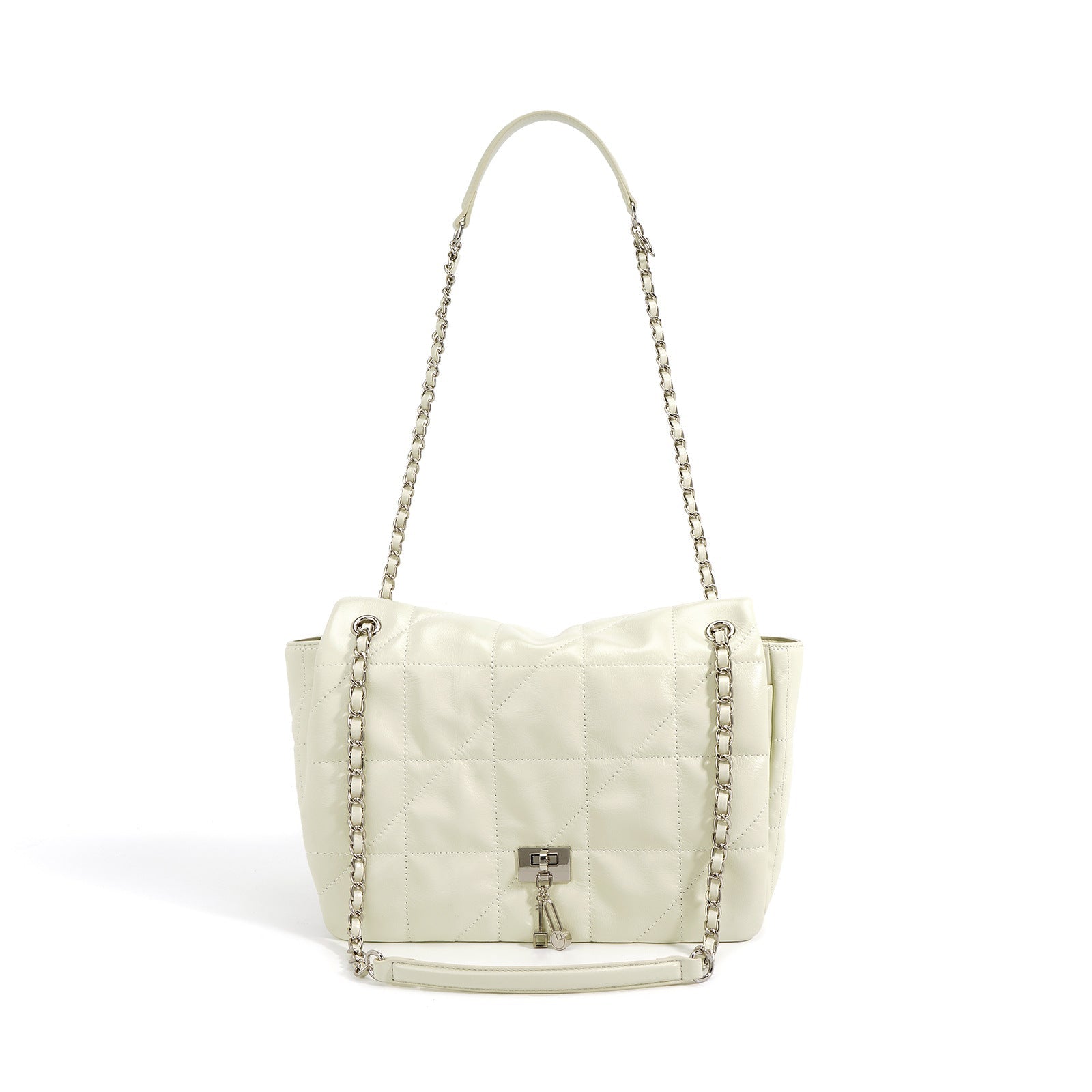 quilted shoulder bag with chain strap - LIZA