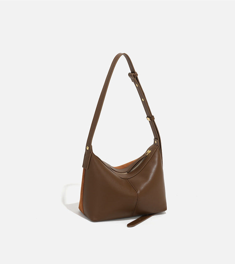 suede crescent bag with leather strap – SIENA