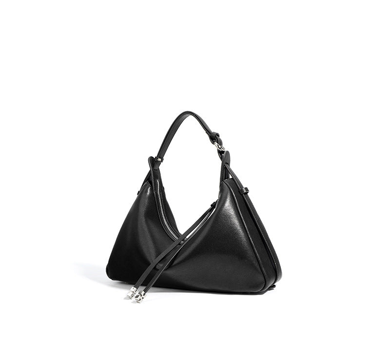 crescent shoulder bag with tie straps – MOCHA