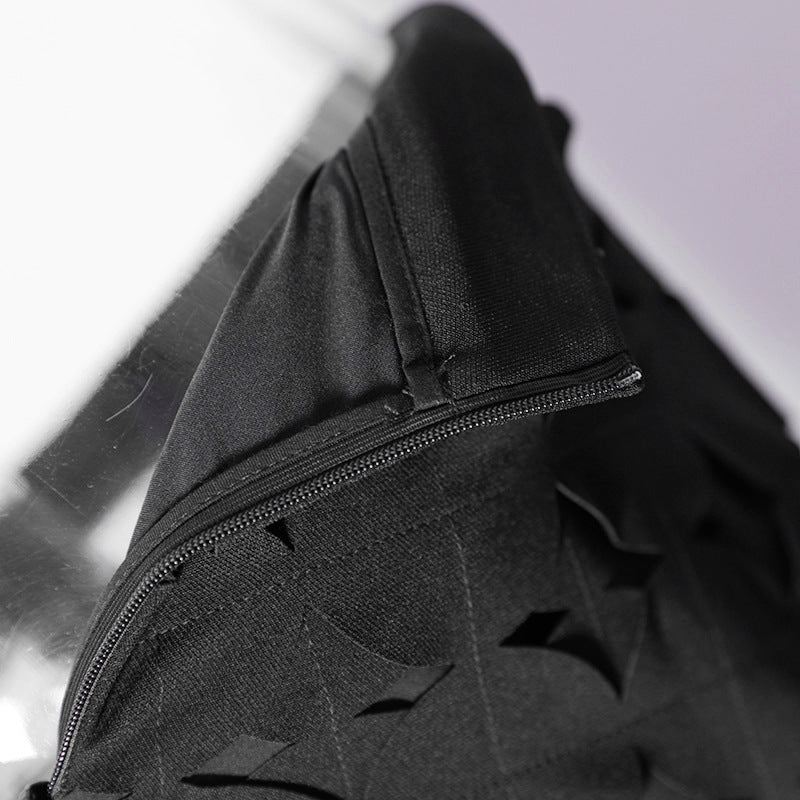 high-waist circle-cut skirt with cascading appliqué - Teisha