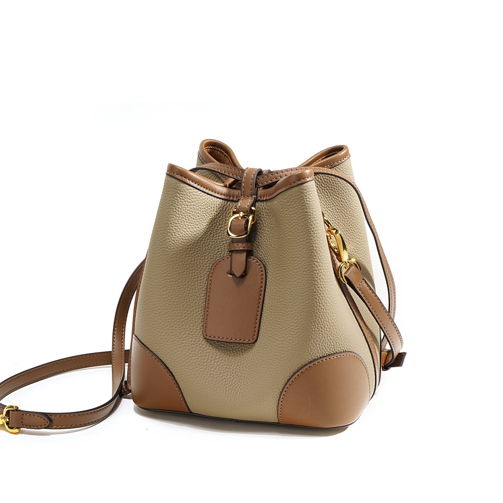 drawstring bucket bag with contrast trims - LUYRA