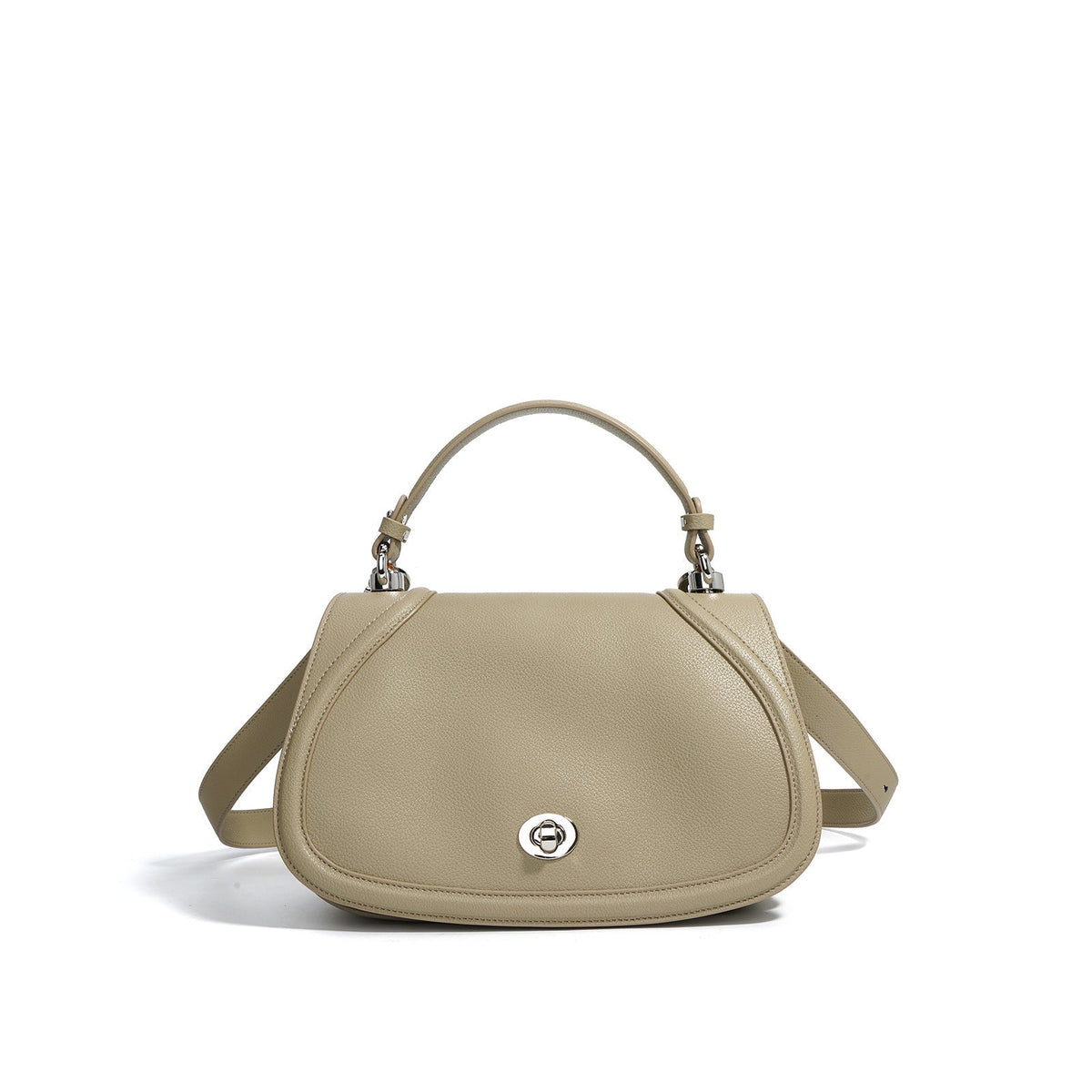 curved flap crossbody bag with top handle - ARTYA