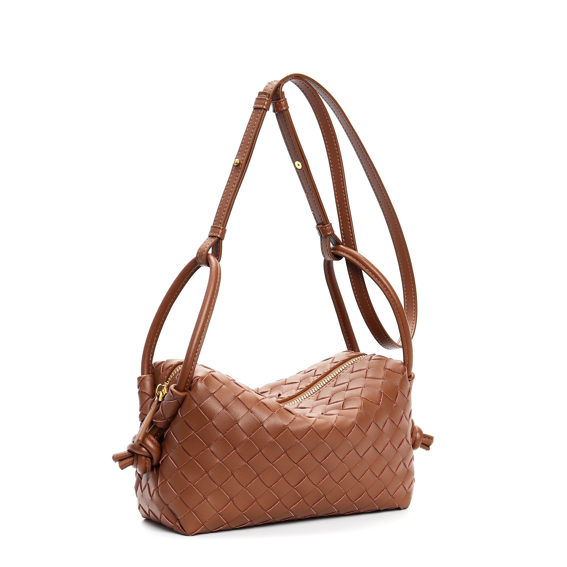 textured leather crossbody with adjustable strap - INESU