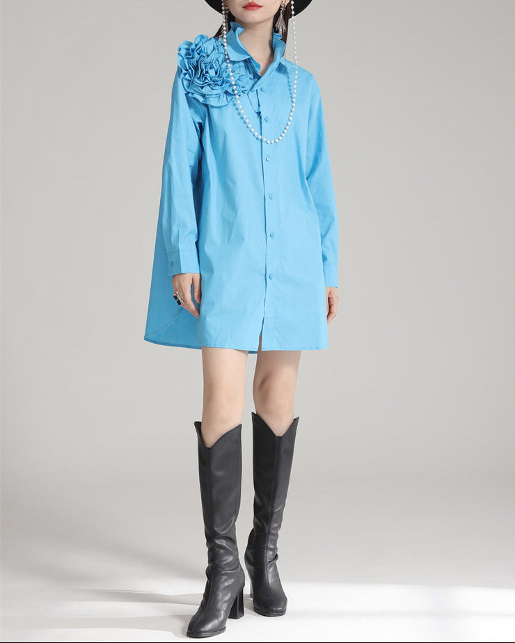 Puff sleeve shirt with floral embellishment - Enitu