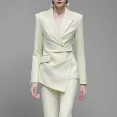 Asymmetrical belted blazer - Elinuty