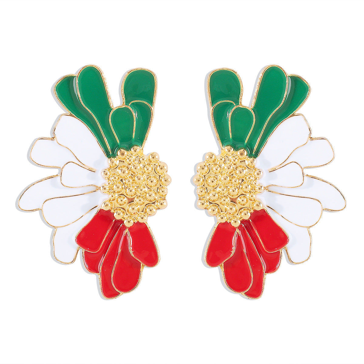 enamel daisy stud earring with gold beaded center – FLORENCE
