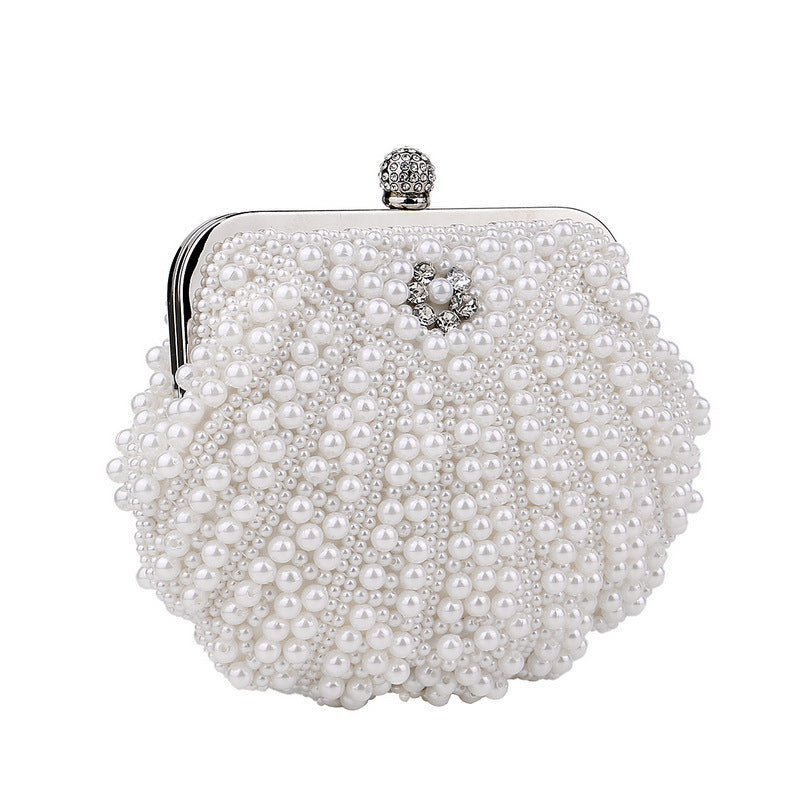 beaded pearl clutch with crystal clasp - RoviL