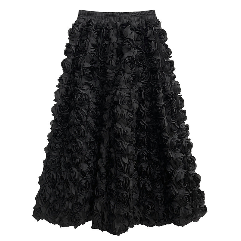 Rose embellished midi skirt - Zergy