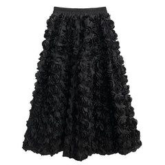 Rose embellished midi skirt - Zergy