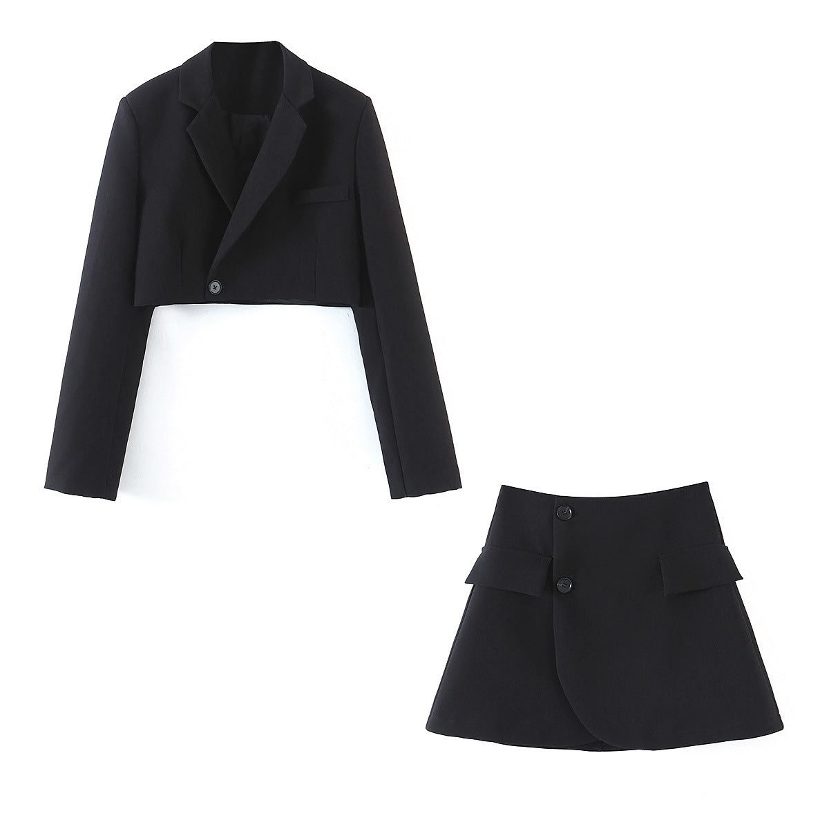 Cropped blazer with wrap skirt - Ikujy