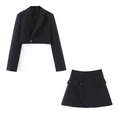 Cropped blazer with wrap skirt - Ikujy