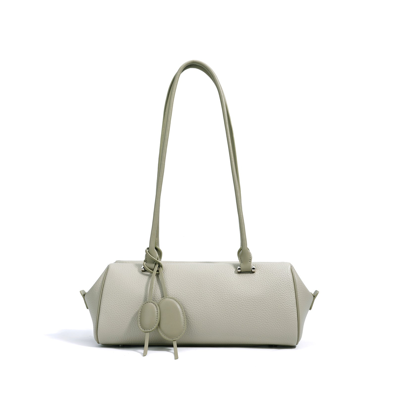 barrel-shaped shoulder bag with twin charm detail – LILURA