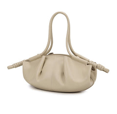 ruched crescent bag with knotted handles – NYRA