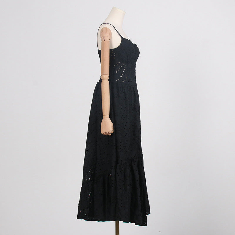 printed ruffle-hem sundress with spaghetti straps – Callisto