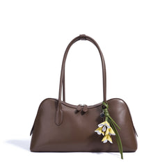 floral charm baguette bag with double handles – BLIOM
