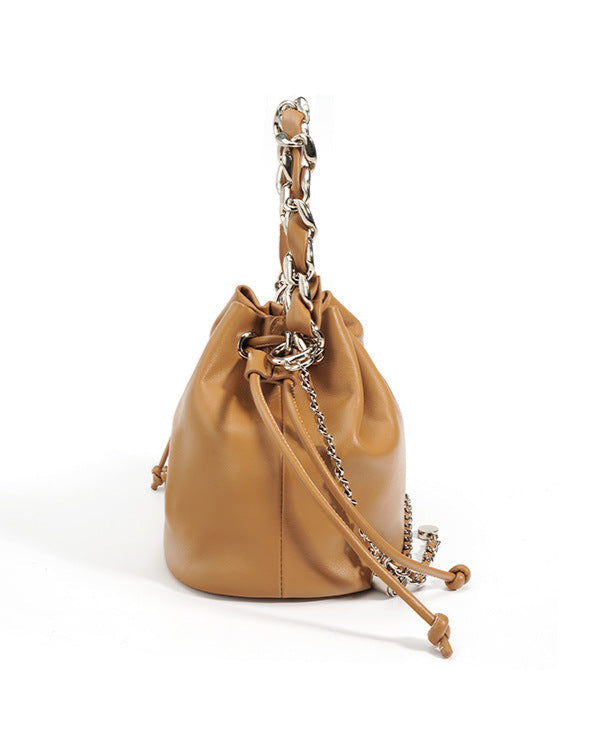 drawstring bucket bag with chunky chain handle – LUNZA