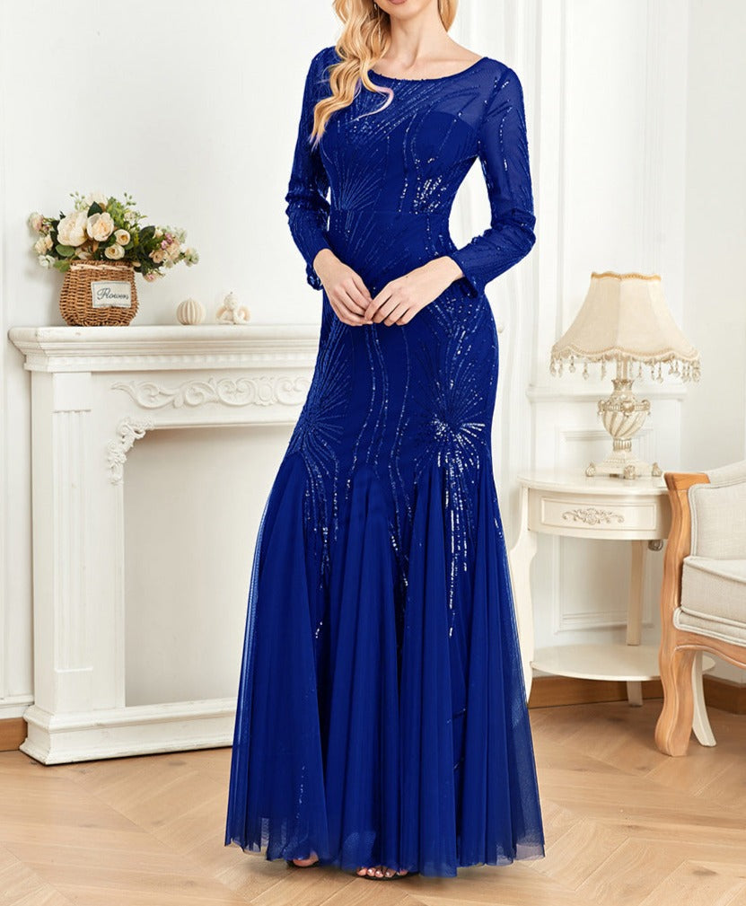 sequined mermaid gown with starburst pattern – Fistwqh