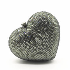 crystal heart-shaped evening clutch - Tawfiqa