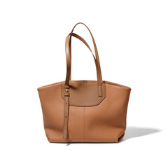 structured tote bag with contrast top panel and double handles – NAYLA