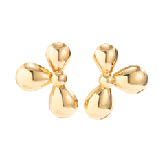 teardrop cluster earrings in polished gold – LUMINA
