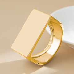 Wide rectangular cuff bracelet with minimalist edge - Nilgy