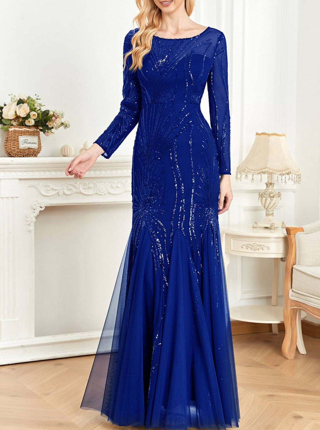 sequined mermaid gown with starburst pattern – Fistwqh