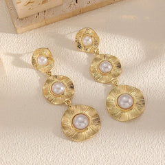 tiered sunburst pearl earring – SELENE
