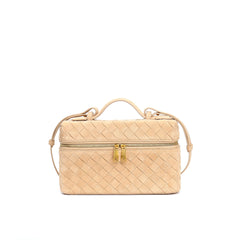 structured suede vanity bag with top handle - NOYA