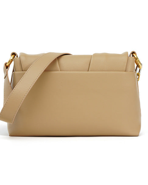 soft pleated shoulder bag with mixed metal chain strap – AMATRA