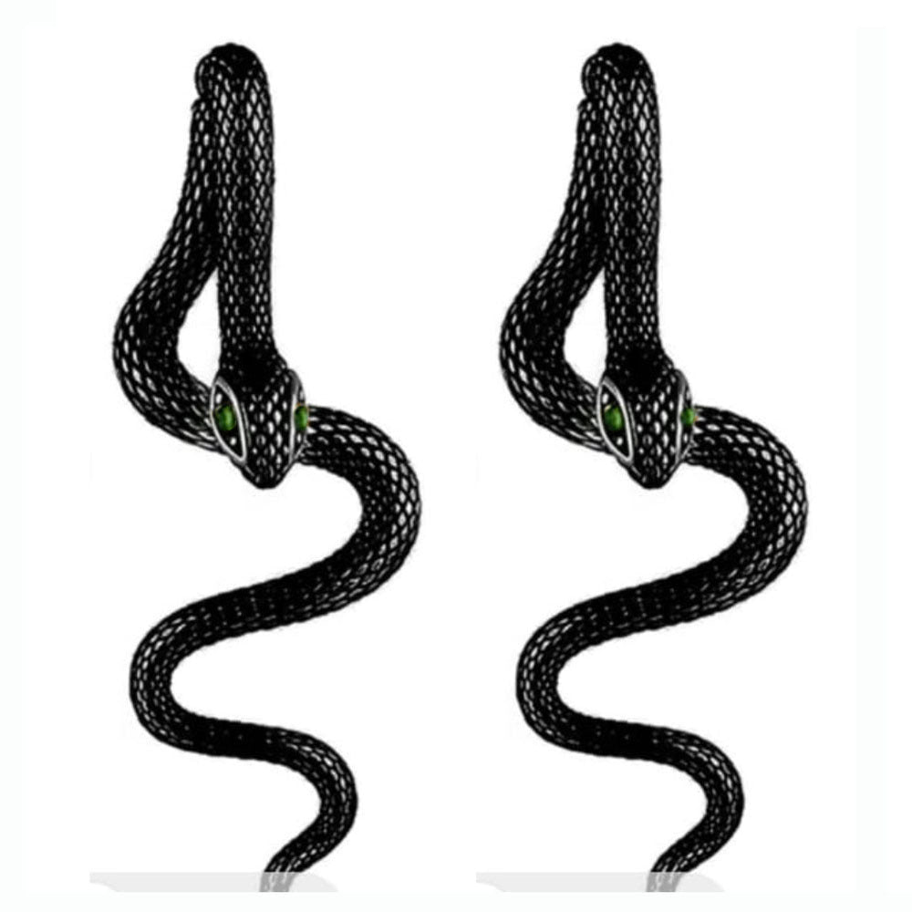 snake-shaped drop earrings with textured scales - Varty