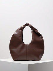 Knotted hobo shoulder bag in smooth leather - Nikru