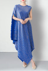 One-shoulder pleated asymmetric dress - SIENKA