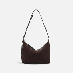 suede crescent bag with leather strap – SIENA