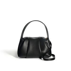 pleated shoulder bag with curved top handle - ALOBA