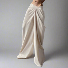 Wide-leg trousers with knot waist detailing - Aprino