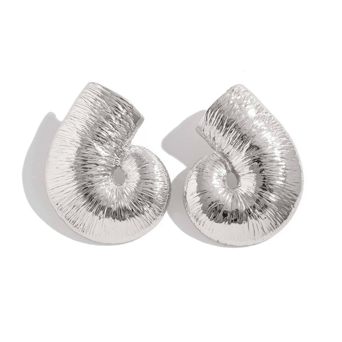 Sculptural spiral stud earrings with glossy texture - Vrtoni