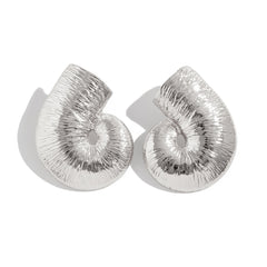 Sculptural spiral stud earrings with glossy texture - Vrtoni