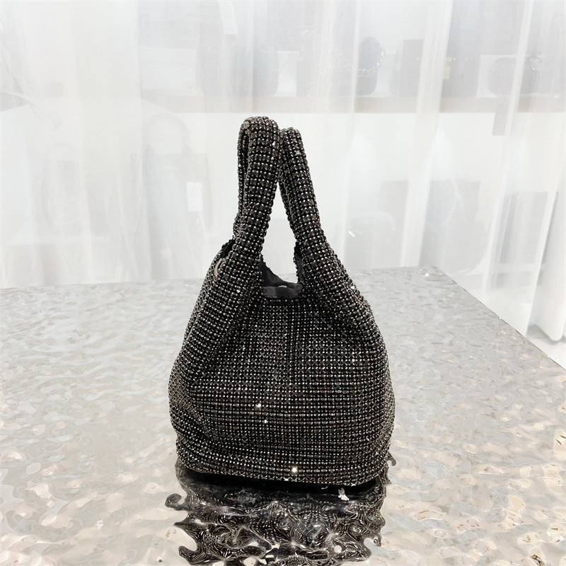 crystal-embellished knotted-handle evening bag - Eromidc
