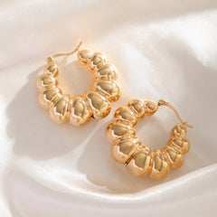 Chunky bubble-textured hoop earrings - Voxlu